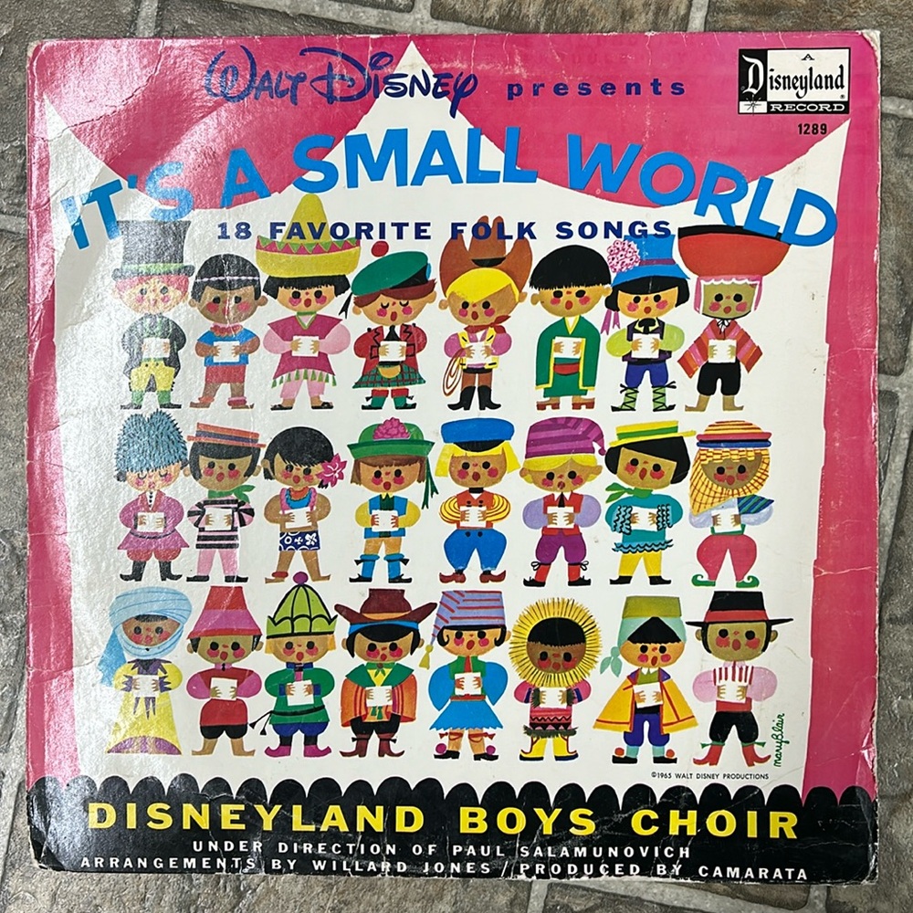 1965 Vintage Disneyland Boys Choir It’s a Small World Vinyl Record Album…